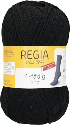 Schachenmayr REGIA 4-fädig Uni, 50g, Black