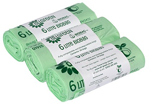 All-Green 6 Liter kompostierbarer BioBag Küchenmüllsack, 150 Müllsäcke