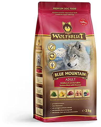 Wolfsblut - Blue Mountain - 2 kg - Viande Sauvage - Aliment Sec - Nourriture pour Chien - sans céréales