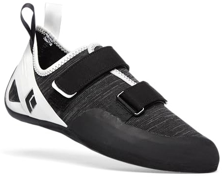 BLACK DIAMOND Men’s Momentum Rock Climbing Shoes | Engineered Knit Technology | 4.3mm Rubber Outsole | White/Black | Size 12.5
