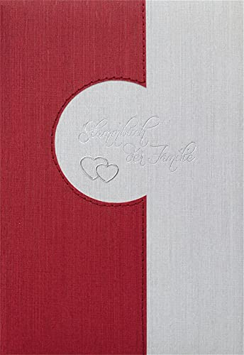 Stammbuch Ona, rot/grau, Designfolie, Prägung Silber, Ziernaht, Stammbuchformat