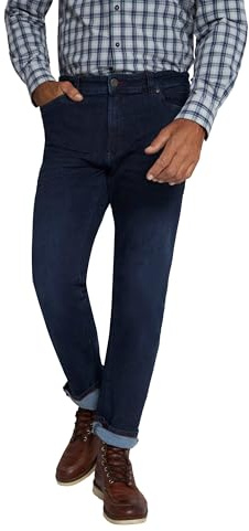 JP 1880 da Uomo Taglie Grandi da L-8XL a 70, Jeans, 5 Tasche FLEXNAMIC, Denim Super Elastico, Gamba Dritta, Larghezza del piede Stretta, 722849, DarkBlue, 52W x 34L