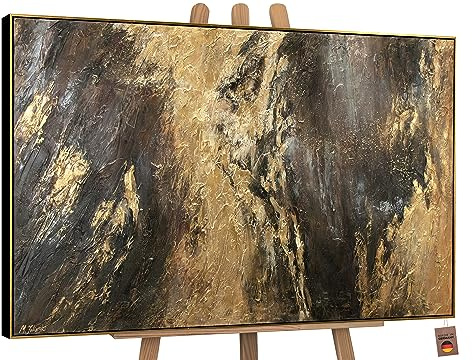 YS-Art Hand Painted Acrylic Painting Mirrors III | Modern Acrylic Painting on Stretcher | Gift Painting with Frame | Abstract Acrylic Picture Oil | Wall Mural Living Room Study Room