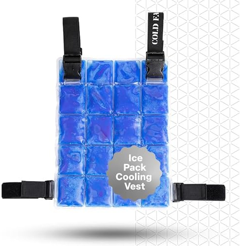 COLD FACTOR Ice Pack Cooling Vest for Men & Women – Lightweight, Adjustable Phase Change Cooling Vest for Hot Weather, Athletes, Outdoor Work & Industrial Use, Blue, One Size