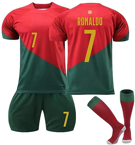 BOSSETY Trikot für Kinder und Erwachsene No.7 Fußball Trikot Heim/Auswärtstrikot Fussball Trikots Football Jersey Nr.7 Fußballtrikot Kinder, Shorts, Socken Fussball Set für Junge Herren Anzug
