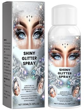 Spray de paillettes pour cheveux et corps - Paillettes pour le corps - Spray pour cheveux - Paillettes pour vêtements - Festival de musique - Paillettes pour le visage - Pour femmes - Spray corporel à
