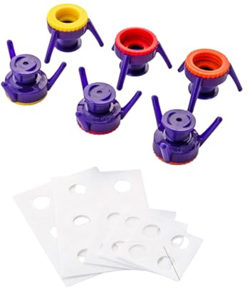 6 Pack Bottle Emptying Stand Kit, Leak-Proof Squeeze Cap, Multifunctional Inverted BottleCaps, Inverted Caps Sets, Tripod Stand Upside Down StandCover for Kitchen Bottle Bathroom Shampoo