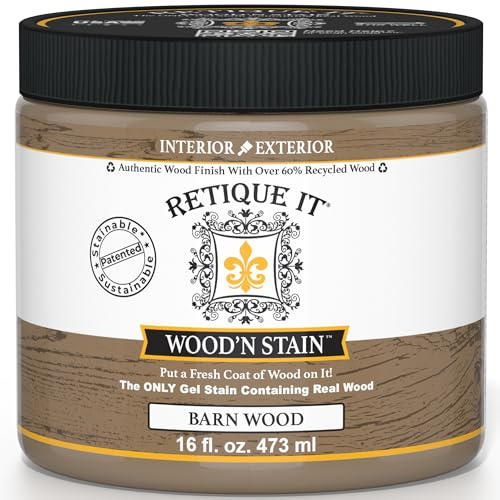 Retique It Wood'n Stain - Liquid Wood Gel Stain Interior/Exterior (16 oz (Pint), 45 Barn Wood)