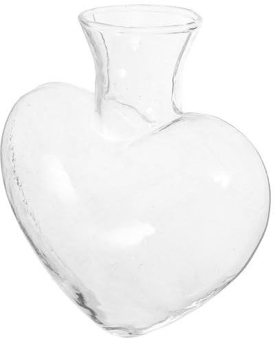 HAMPPLIES Jarrón de Vidrio Forma de Corazón para Hidroponía Maceta Transparente para Plantas y Decoración de Escritorio el Hogar