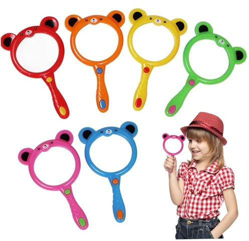6 lenti d'ingrandimento per bambini a forma di orsetto carino mini lenti d'ingrandimento da lettura 5x3 in plastica portatile colorata lente ' portatile per lezioni di scienze giochi al