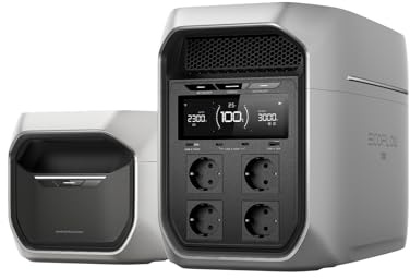 EF EcoFlow DELTA 3 Max Plus with Extra Battery, 4096Wh LFP Battery, 3000W AC Output, Plug-and-Play, Expandable Backup Power for Camping, Home Emergencies, Mobile Homes, and Campers