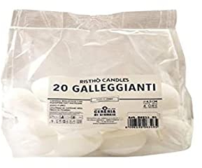 Cereria di Giorgio Risthò Candele Galleggianti, Cera, Bianco, 4.5x4.5x2.5 cm, 20 unità, Fresco