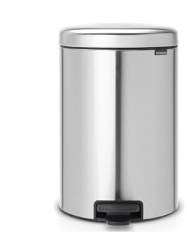 Brabantia Tret-Mülleimer mit Inneneimer aus Kunststoff, stahl, Matt Steel Fingerprint Proof, 20 l