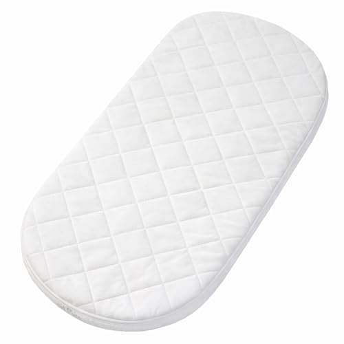 Bluemoon Bedding® mikrofiber hypoallergen Moses korg madrass 74 x 28 x 3 cm tjock oval formad