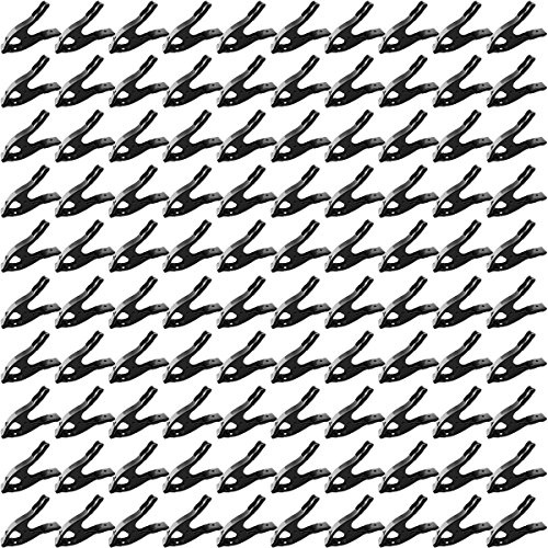 100 pcs. 2 Inch Spring Metal Clamps wholesale Bulk - All Black