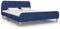 vidaXL Polsterbett Klassisch Stoffbett Bett Ehebett Doppelbett Bettgestell Bettrahmen Lattenrost Schlafzimmerbett Blau Stoff 180x200cm