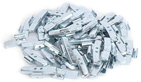 50 pièces 40g/1.4 oz blocs d'équilibrage de roue à clipser en alliage d'aluminium assortiment d'équilibrage de poids de pneu de style p (sans pince d'équilibrage de roue)