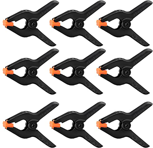 YIXISI 8 Pièces 7.6cm Pince à Ressort, Jeu de Pince à Ressort Plastique, Pinces à Ressort en Plastique Noir en Nylon, pour Projets de Bricolage, Studios Photo, Arrière-Plan Photo