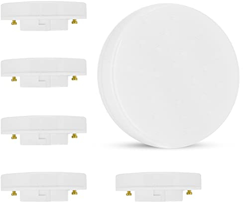 SSC-LUXon 6er Set LED GX53 neutralweiß Spot Lampe Kunststoff Front mit 4,5W 120° Abstrahlwinkel 230 Volt (nicht dimmbar)