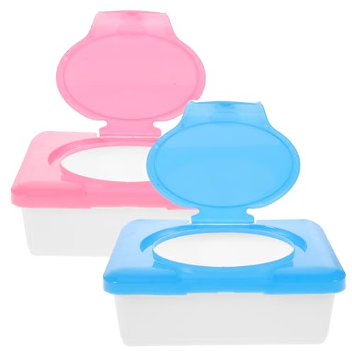 Beavorty Reusable Wet Tissue Box with Lid Moisturizing Wipes Storage Organizer for Home Office Car 19.5X4.7X3 Inches Wet Wipe Holder Suitable for Standard Tissues