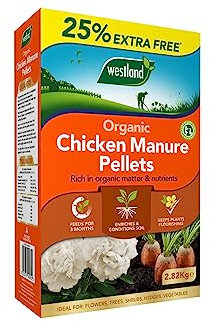 2.82kg Organic Chicken Manure Pellets, Ready-to-Use Garden Fertiliser for Fruits and Vegetables, Ideal For Growing Fruits And Vegetables