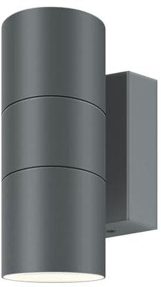 Kerry Outdoor Wall Lights, IP65 Waterproof Up Down Outside Lighting Mains Powered with Push Connector, Anthracite Grey Stainless Steel Wall Sconce, External Wall Mount Lamp for Front Door (Bulb Excl.)