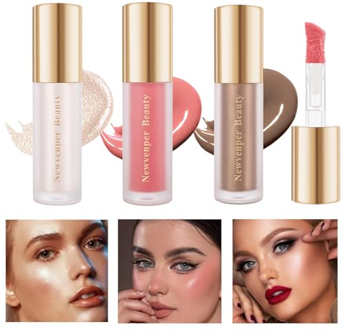 ontur-Schönheitsstab highlighter flüssig Rouge-Stab mit langanhaltend glatt leicht Liquid Contour + Blush + highlighter (3stück)