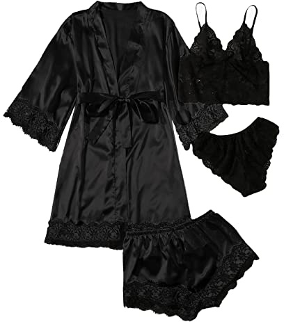 Nuisette Et Peignoir Femme Ensemble, 2/3/4/5 Pièces, Robe Kimono, Robe De Chambre Bride, Chemise Nuit, Robes De Chambre, Chemise, Sexy, Doux, pour Le Mariage, Saint Valentin