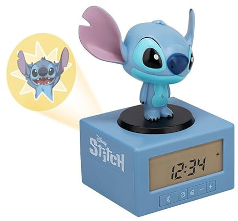 Stitch Sleep Training Alarm Clock - Officially Licensed, Kids Projection Bedroom Night Light | Paladone