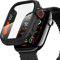 Diruite Case for Apple Watch Series 10 46mm Tempered Glass Screen Protector,HD Unique Design Ultra Thin PC Protection Cover All-round,Black(HD),46MM for Series 10