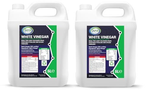 JOVS High-Strength White Vinegar | 20% Cleaning Vinegar | 2 × 5L Multipack | Extra-Strong Multi-Purpose Cleaner | Industrial & Household Use.