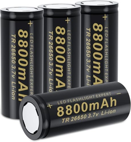 ZWDCVFGK 26650 lithium Battery 8800MAH3.7v Rechargeable Battery Bright Flashlight Handheld Fan Flat Tip Battery