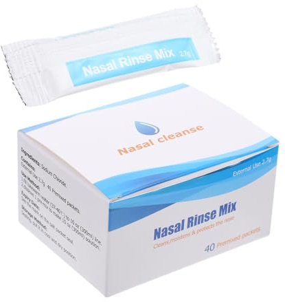 GOOHOCHY 40confezioni Bustine Sali Isotonici Per Lavaggi Nasali Nasale Protettivo Per Pulizia e Irrigazione Del Naso Adatto Adulti e Ragazzo Ragazza Per Igiene Quotidiana e Sollievo Da Disa