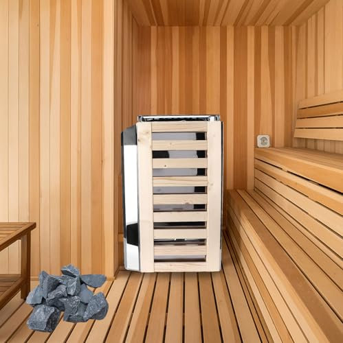 Calentador eléctrico de sauna de acero inoxidable de 3,6 kW, estufa de control interno para el hogar, spa, ducha, baño