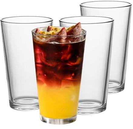 Jmtgamtgwj set om 4 premium whiskyglas 475 ml – kristallklara dricksglas för cocktails, öl, juice och vardagliga drycker | diskmaskinssäker, stapelbar, kylskåp/fryssäker | blyfri och BPA-fri