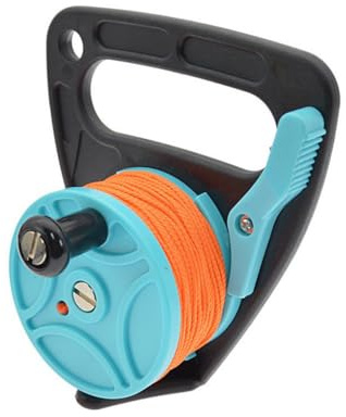 QUXVUIS Tauchseil, einziehbare Rolle, Schnurwickler, Handkurbel, Kajak, Trolley, Spule, Taucherrad, Schnorchelzubehör, Blau
