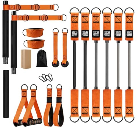 Kit de barre de pilates – Équipement de fitness pour entraînement musculaire, équipement de pilates portable pour épaules, taille, jambes, habitants d'appartement, professionnels, chercheurs