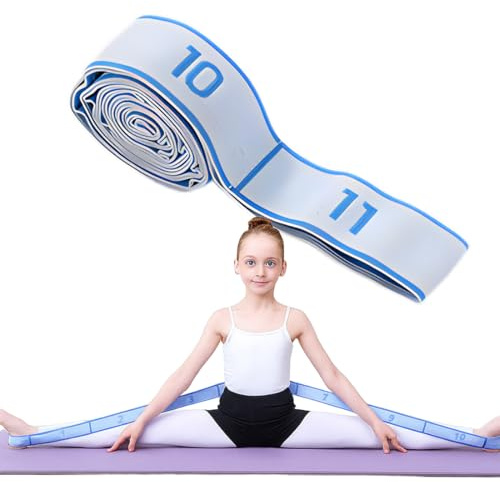 KEWUF 1 pcs Correas para Yoga, Banda de Estiramiento de Yoga con 11 Bucles, Bandas Elásticas de Resistencia, Cinta de Yoga Estiramiento para Fitness, Pilates y Gimnasia