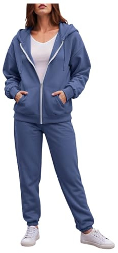 Women Long Sleeve Tracksuit Lounge Wear Full Sets Winter Autumn 2 Piece Outfit Ladies Casual Zip Up Drawstring Long Sleeve Hoodie and Slim Long Pants Lounge Wear with Pockets ﻿