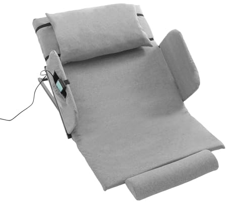 Schienale regolabile elettricamente, regolabile a 2 – 80° con telecomando, 50 W, capacità di carico 300 kg, schienale sollevabile con cuscino, braccioli e poggiapiedi, per letto matrimoniale