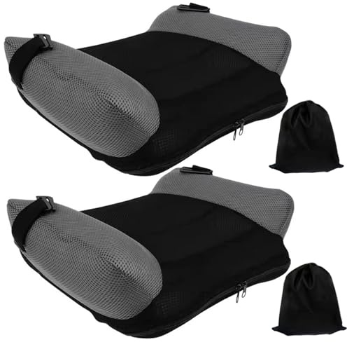 Asiento elevador de viaje, 2 piezas, asiento elevador, inflado rápido y portátil de viaje con bolsa de almacenamiento, cómodo cojín de coche sin respaldo