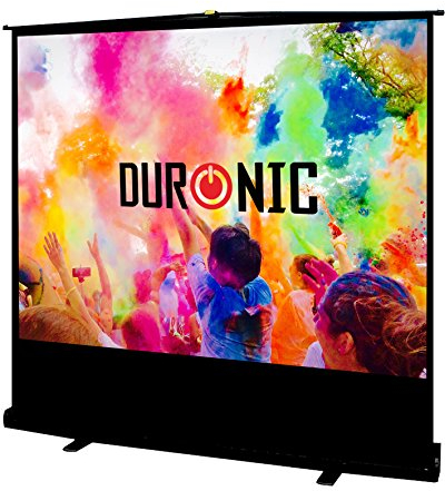 Duronic Projector Screen FPS80/43 - 80 Floor Projection Screen | School | Theatre | Cinema | Home Matte White Screen (:163cm(w) X 122cm(h) Portable Freestanding - 4K / 8K Ultra HDR 3D Ready (4:3)