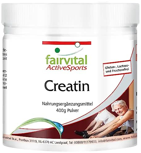 Fairvital | poudre de créatine VEGAN - dose élevée - 400g - monohydrate de la créatine en tant que substance pure sans additif
