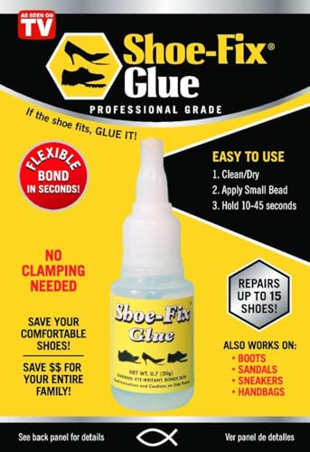 Shoe-Fix Glue – Professional Grade Waterproof Shoe Repair Adhesive | Extra Strong, Instant Bond & Flexible | Clear Drying & Durable | Ideal for Shoes, Boots, Sneakers, Heels & More (20g Tube)