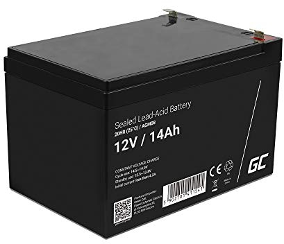 Green Cell® AGM 12V 14Ah Akku Vlies Batterie VRLA Blei Batterie Bleiakku Ersatzakku Akkubatterie Versorgungsbatterie Zyklenfest Wartungsfrei UPS USV Notstrom Rasenmäher Rollstuhl Spielzeug