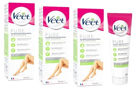 Enthaarungscreme 3er Pack bei trockener Haut für seidig glatte Beine bis zu 2x länger als bei einer Rasur Veet Haarentfernungs-Creme Silk & Fresh trockene Haut 3x100ml