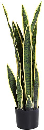 Outsunny Sanseveria Artificiale in Vaso, Pianta da Esterno e Interno con 21 Foglie (Ф15cm x77cm)