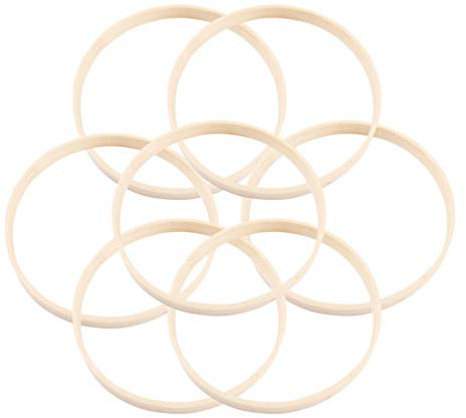 EXCEART 20 Pz Anelli di Legno Cerchi Corona di bambù Anelli macramè Acchiappasogni Cerchio Floreale Cerchio per Fai da Te Mestiere Appeso a Parete Lavoro Manuale Appendiabiti per Piante 20 Cm