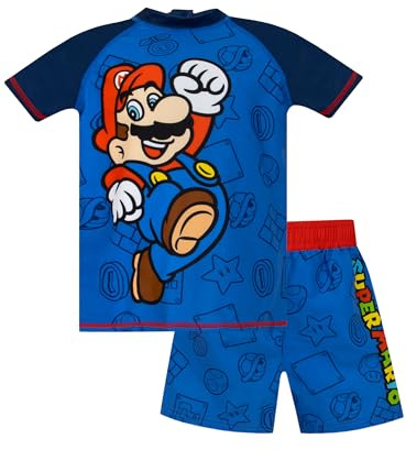 Super Mario Traje De Baño Bañador Natacion Niño | Bañadores Niño | Azul 5-6 años