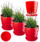 KADAX Blumentöpfe Set of 3 – 18cm, rot, Töpfe aus leichtem Material für Blumen, Pflanzen, Kaktus, Kräuter und Sukkulente, lebendige Farben bringen Frische in den Raum